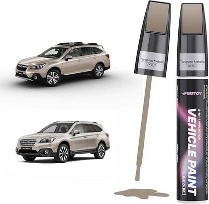 Tungsten Metallic(K7U) Touch up Paint for Subaru, Quick & Easy Fix for Car Scratches, 2 in 1 Car Touch up Paint with Pen Tip and Brush, Auto Scratch Repair Pen with Exact Color Match