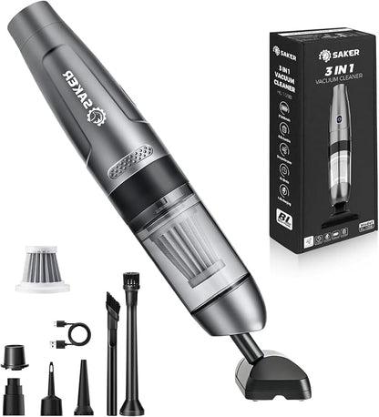 Saker Small Handheld Vacuum Cleaner, Car Detail Vacuum Cleaner Cordless with Brushless Motor and Steel Filter for Gifts, Cars,Bedrooms,Offices Cleaning HL109B