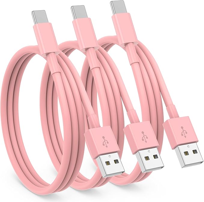 3 Pack Car Carplay Cable for iPhone 16 15 Pro Max 15 Plus Car Charger, 6FT USB to USB C Cable for Car Charger Adapter, Carplay USB C Cord Accessories Charging for iPad 10th Gen/iPad Pro Air 5th-Pink