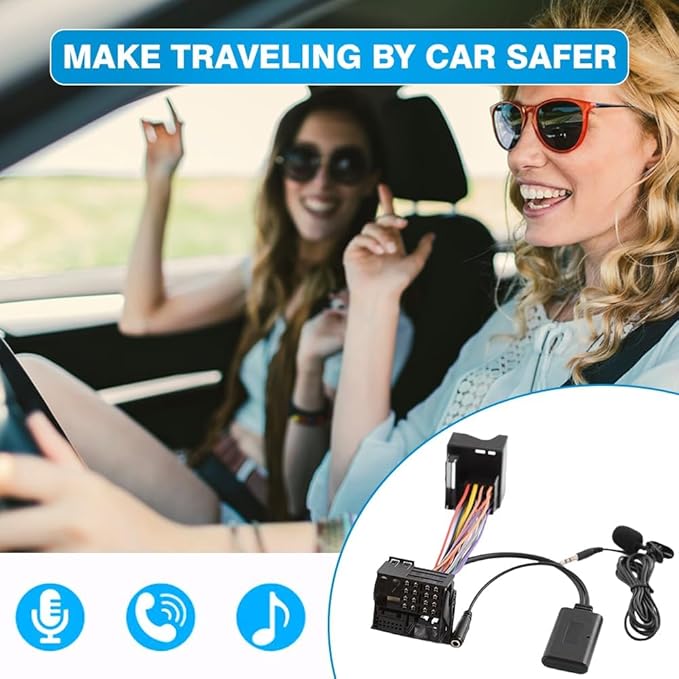 Audio Aux Adapter with Microphone, Audio AUX Adapter Compatible with BMW Z4 E85 2003-2008, Compatible with BMW Z4 E86 2003-2008, Compatible with Mini Cooper R50 2003-2006
