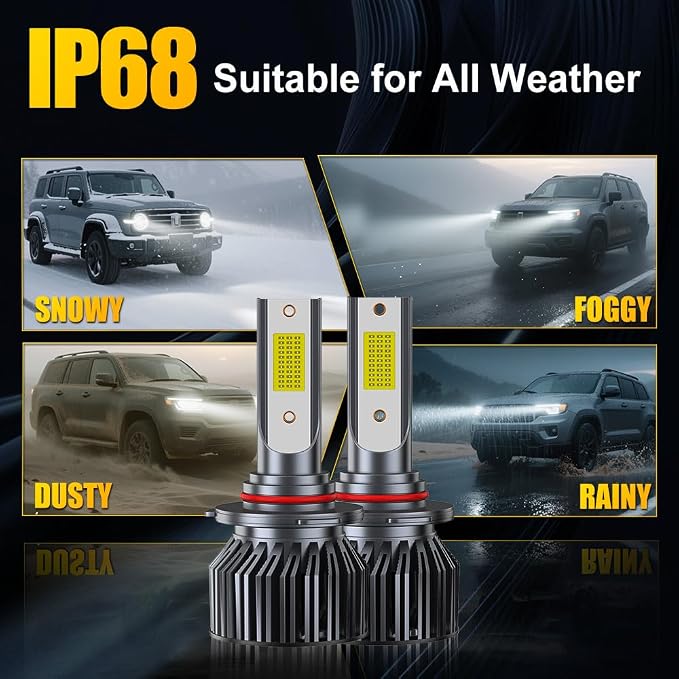 Fit For Chevy Tahoe 2007-2015 Dual Application Beam Bulbs Combo, 40000LM 300% Brightness 6500K White Enhanced Visibility with Cooling Fan Fog Light Bulbs Kit, Direct Installation, Pack of 6