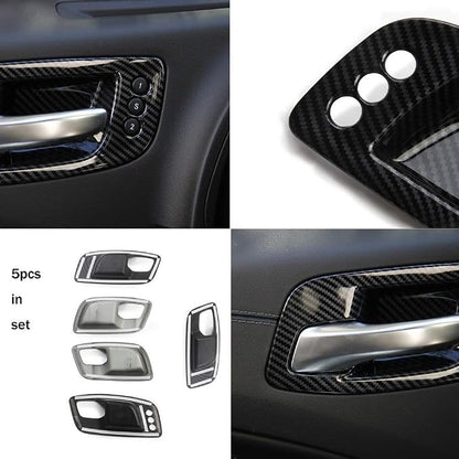 crosselec Carbon Fiber Inner Door Handle Bowl Cover Trim for Dodge Charger 2011-2021/ Chrysler 300 2015-2021