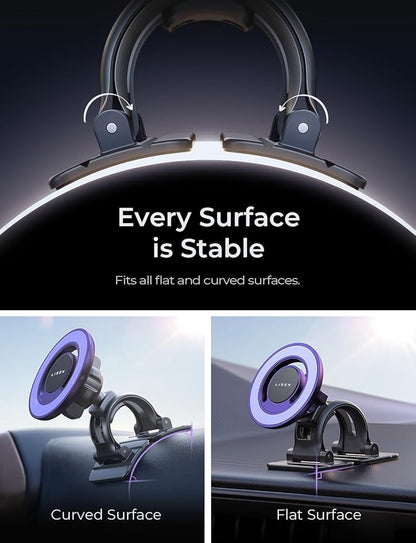 LISEN Fits MagSafe Car Mount Car Phone Holder,Strong Magnetic Phone Holder for Car Magsafe, Dashboard Vent iPhone 16 Car Mount Holder Car Accessories for iPhone 16 15 14 13 12 Pro Max,Purple Kits
