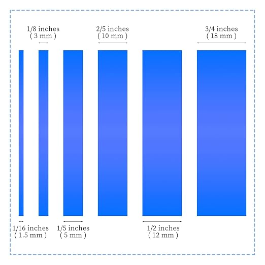 6 Rolls Fine Line Tape 1/16, 1/8, 1/5, 2/5, 1/2, 3/4 Inch x 55 Yard Fineline Masking Tape Painter Adhesive Automotive for DIY Car Auto Paint (Blue, Mixed Sizes)