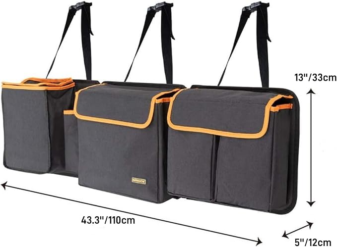 Deluxe Trunk and Backseat Organizer for Medium or Large Size SUVs & RVs, Detachable Storage Modules with Built-in Cooler, Patent Pending