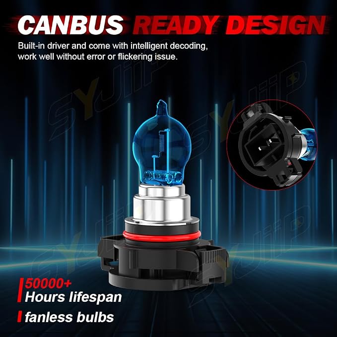 Upgraded Halogen Headlight Bulbs for Jeep Wrangler JK JL 2010 2011 2012 2013 2014 2015 2016 2017 2018 2019 2020 2021 2022, High Low Beams and Fog Lights Combo , 6000k White, 300% Brightness, 4 PCS