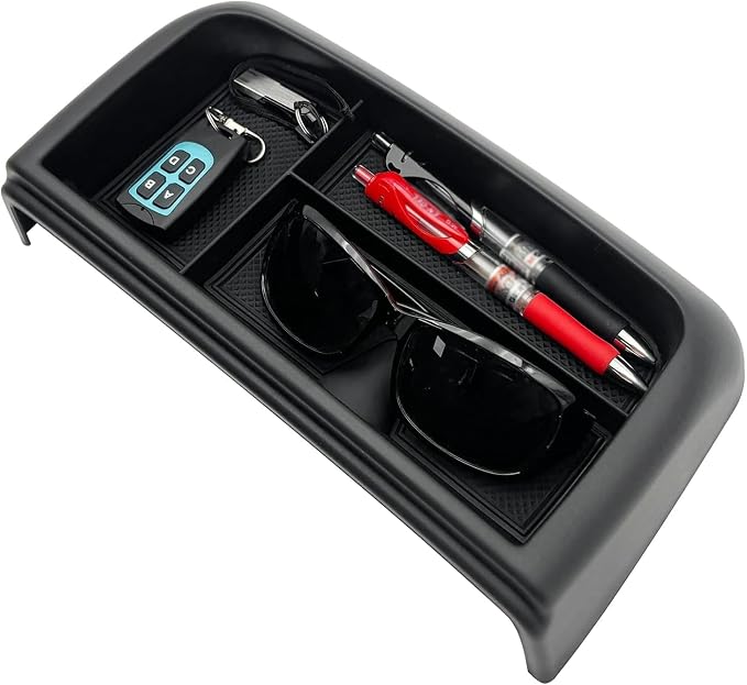 Dash Storage Tray Insert Behind Screen Organizer Storage Accessories fits for 2021 2022 2023 2024 GMC Yukon Chevy Tahoe Suburban（Only Fit for Power Sliding Console ）