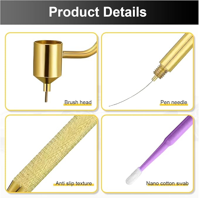 100PCS 0.5 mm Touch Up Paint Brushes, Fine Line Fluid Writer Paint Applicator Pen Disposable Micro Applicators, Detailing Fluid Writer Tool Kit for Rock Chips and Scratch Repair