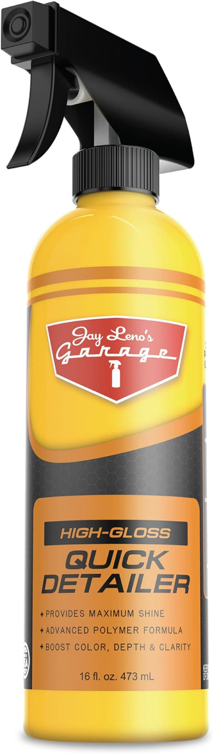 Jay Leno's Garage Quick Detailer Spray – Car Detailing Spray and Auto Detailer Spray for a High Gloss Finish, Fast Shine Car Exterior Cleaner and Everyday Easy Quick Detail Automotive Cleaner (16 oz)