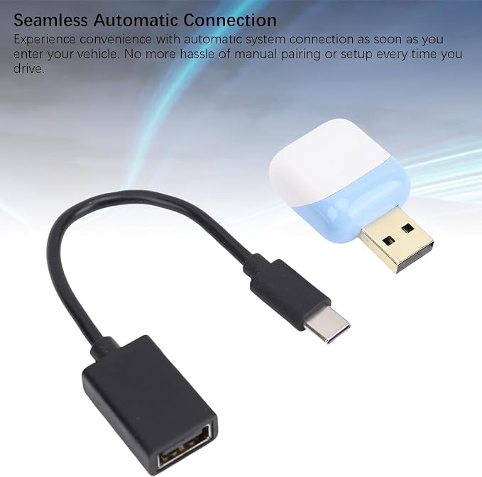 Pomya Wireless Adapter, Convert Wired to Wireless Car Play Adapter for Android Auto, 2 in 1 Car Play Support Box Plug and Play for Automotive