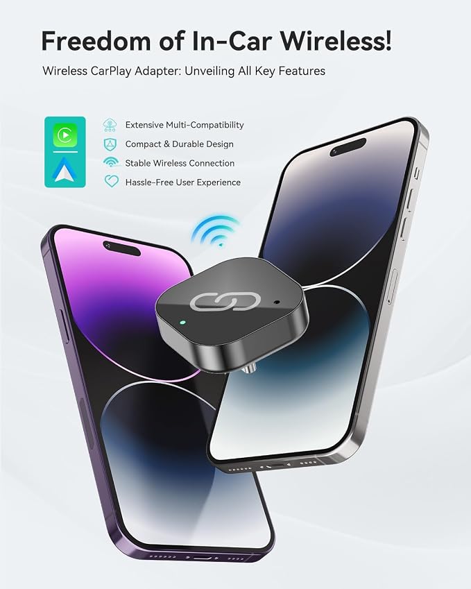 Spedal 2026 Wireless CarPlay Apapter USB C, Plug & Play Auto-Connect, Compatible with Vehicles from 2016 with Series CarPlay/Android Car, 5G/2.4G Dual-Band WiFi, Stable Car Play Android Auto Dongle