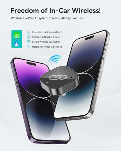 Spedal 2026 Wireless CarPlay Apapter USB C, Plug & Play Auto-Connect, Compatible with Vehicles from 2016 with Series CarPlay/Android Car, 5G/2.4G Dual-Band WiFi, Stable Car Play Android Auto Dongle