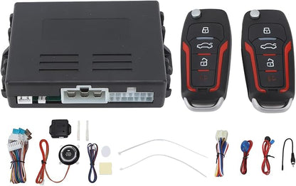 Car Security Alarm System Kit with Keyless Entry and Remote Control for DC12V Vehicles, Anti Theft Immobiliser for Cars