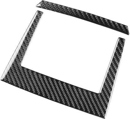 Real Quality Carbon Fiber Trim Car Rear Center Console Sticker Kit Decor Compatible with Dodge Charger 2008 2009 2010 Interior Accessories Decal 5pcs Black