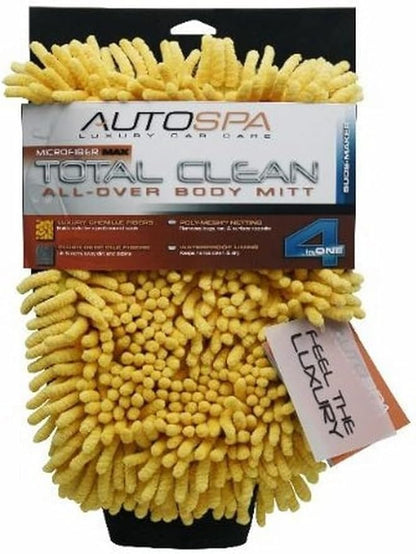AutoSpa 45602AS Microfiber MAX Total Clean All Over Body Mitt , Yellow