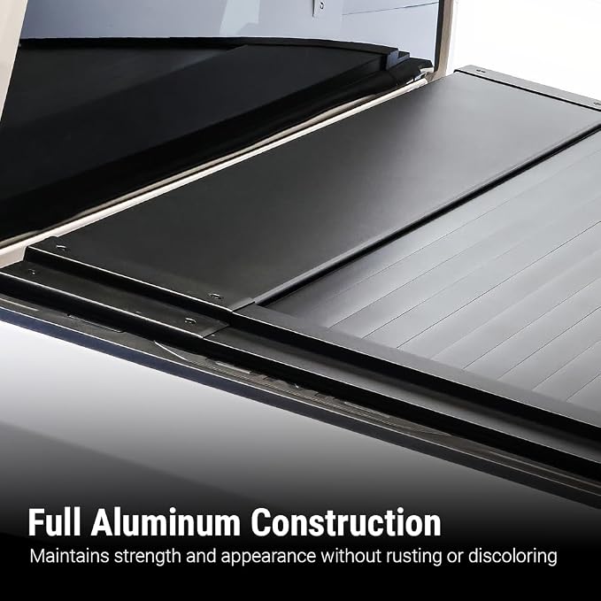 Syneticusa MB Retractable Tonneau Cover | 2004–2026 Ford F-150 6'7" (78.9”) Long Bed | 6063-T5 Aluminum | Double Lock | 3-Year Warranty | Waterproof Low Profile Hard Truck Bed Cover