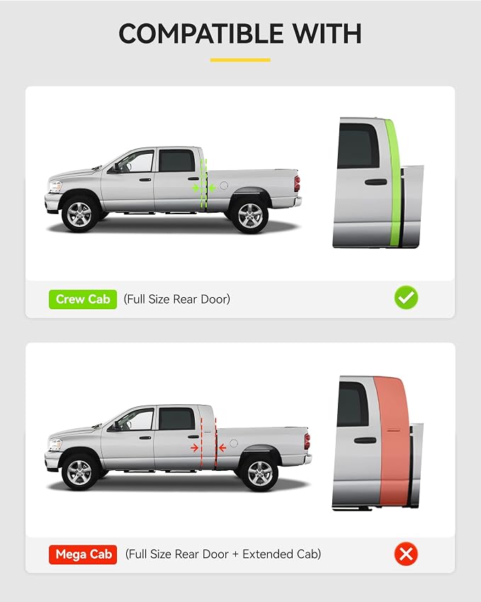 3W Floor Mats for 2019-2025 2026 Ram 2500/3500 Crew Cab with Bucket Seat (Not for PTO KIT Models), All Weather TPE Custom Fit Dodge Ram 2500/3500 Floor Liners 1st & 2nd Row (for Carpet Floor), Black