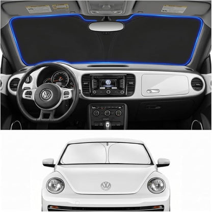 Custom Fit Windshield Sun Shade for Volkswagen VW Beetle 2012-2019 | Custom Fit, Double-Layer Heat Insulation, Reinforced Frame, No Sagging, Easy Fold & Storage