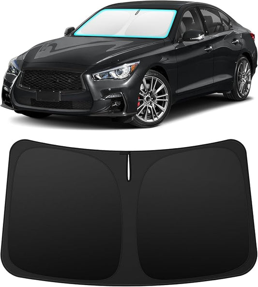 INSAUTO Custom Fit Windshield Sun Shade Accessories for Infiniti Q50 2014-2024, Foldable Front Window Sunshade, UV & Heat Reflector, Keeps Interior Cool, Includes Storage Bag