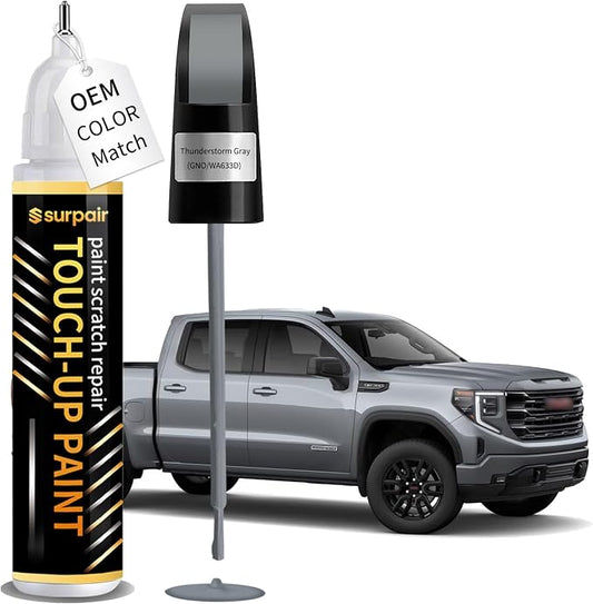 Thunderstorm Gray GNO/WA633D Touch up Paint for GMC OEM Color Match Car Scratch Repair Kit for Nicks & Chips Scratches Quick & Easy Paint Fix 2-In-1 Car Scratch Remover Pen