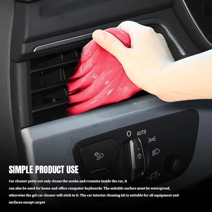 Car Cleaning Gel, Car Cleaning Supplies, Car Cleaning Putty, Universal Car Cleaning Kit Auto Detailing Tools Car Accessories Fit for Automotive, Keyboard, Camera, Printers (Pink, 1PCS)