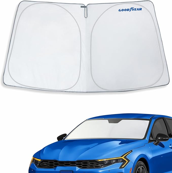 Goodyear Foldable Windshield Sunshade for Kia K-5 2021-2026, Car Accessories, Sunshade Cover, Sun Shade Car Windshield, Window Sun Blocker - GY008350