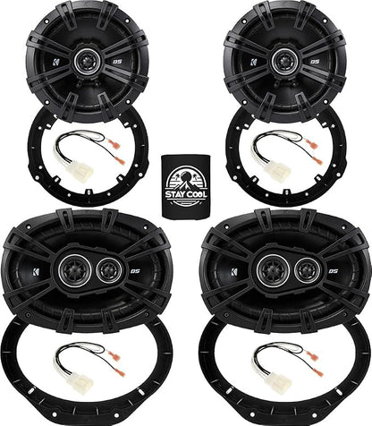 KICKER Front and Rear Door 6.5 & 6x9 Speakers Kit for Ford F-150 2015-2024 Upgrade Kit - 2 Pairs of DS Series 6 1/2 and 6x9 Inch Speakers with Adapters and Harnesses - 43DSC6504 & 43DSC69304