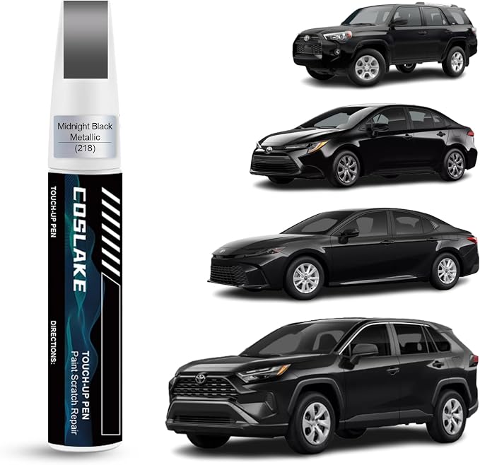 Car Touch Up Paint(Midnight Black Metallic(218)) for Toyota, Car Paint Scratch Repair Kit, Quick & Easy Solution to Repair, 2 in 1 Scratch Remover Pen with Color-Matched