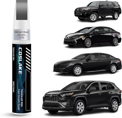 Car Touch Up Paint(Midnight Black Metallic(218)) for Toyota, Car Paint Scratch Repair Kit, Quick & Easy Solution to Repair, 2 in 1 Scratch Remover Pen with Color-Matched