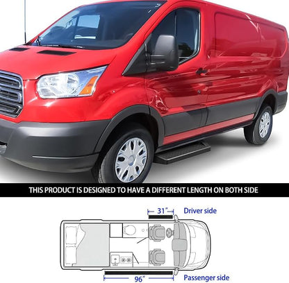 APS Running Boards 6 inches Matte Black Compatible with Ford Transit 2015-2026 Full Size Van 3-Door (Exclude 2022-2026 E-Transit) (Nerf Bars Side Steps Side Bars)