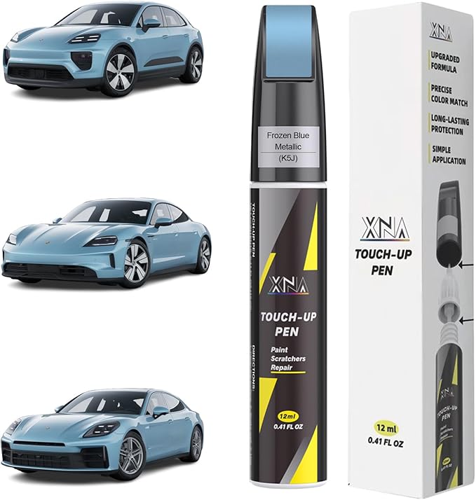 XNA Frozen Blue Metallic(K5J) for Porsche Touch Up Paint, Car Scratch Remover for Nicks and Chips Repair, 2-In-1 Quick & Easy Fix Car Scratch Repair Kit with Exact Color-Matched