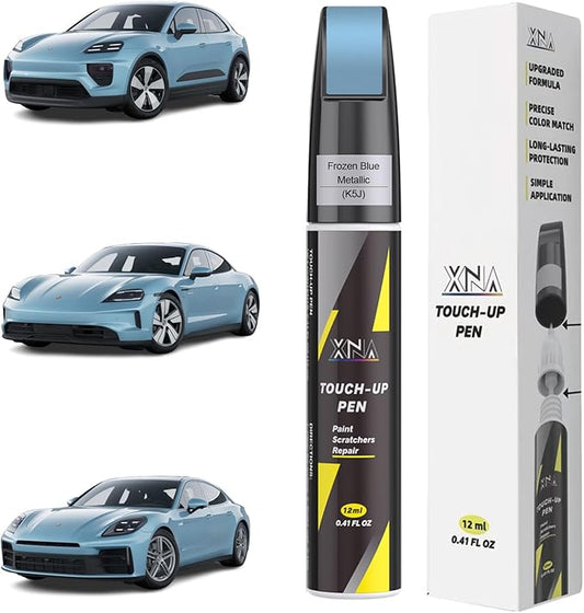 XNA Frozen Blue Metallic(K5J) for Porsche Touch Up Paint, Car Scratch Remover for Nicks and Chips Repair, 2-In-1 Quick & Easy Fix Car Scratch Repair Kit with Exact Color-Matched