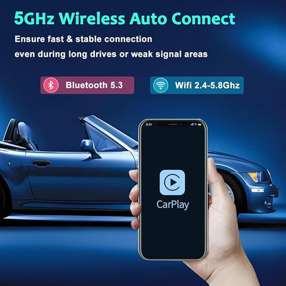 SkycropHD Wireless CarPlay Adapter for iPhone, Apple Car Play Dongle Convert Wired CarPlay to Wireless, Plug & Play, Fast 5GHz WiFi Auto Connect, 2026 Mini Edition