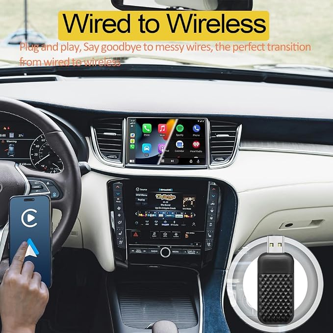 2026 Upgraded Wireless CarPlay & Android Auto Adapter: CarPlay Wireless Adapter for iPhone, Plug & Play 5G WiFi & USB Bluetooth 5.0 Dongle, Convert Wired to Wireless for Factory Cars 2015+
