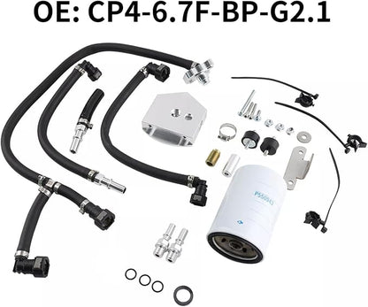 MOUDOAUER Fuel System Disaster Prevention Bypass Kit for Ford F-250 F-350 F-450 F-550 6.7L Powerstroke Diesel 2011+, CP4 Pump Failure Protection Upgrade Kit with Return Fuel Filter US