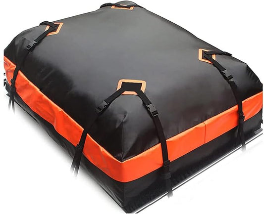 Durable Car Rooftop Cargo Carrier Bag, Universal Fit for All Vehicles with or Without Rack, Includes Non-Slip Mat, Luggage Lock, 4 Door Hooks, Storage Bag