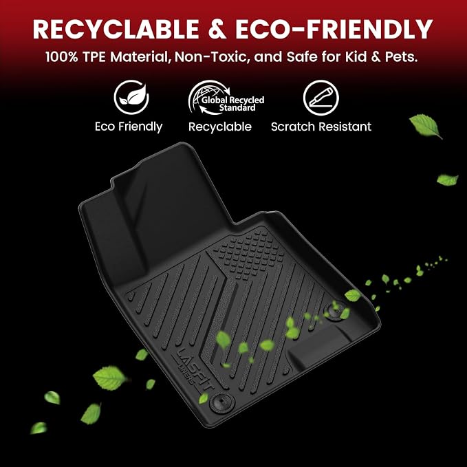 LASFIT Floor Mats & Cargo Mat for Hyundai Sonata 2020-2026 (Only Fit AWD & Gas) / Kia K5 2021-2025 (Only Fit AWD, Not for FWD) Custom Fit TPE All Weather Floor Liners Car Mats Accessories