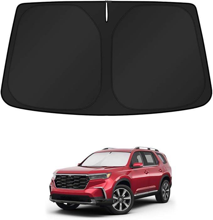 KUST Windshield Sun Shade for Honda Pilot 2016-2024 2025 2026 SUV/Chevrolet Chevy Silverado 2014-2018 2019 Window Accessories Shade Sun Visor Cover Foldable Block UV Rays