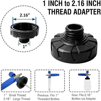 ESP Foam Cannon Adapter Converter 1 inch to 2.16inch, Leak-Proof Threaded Universal Connector, Anti-Slip for Most Foam Bottles & Nozzles