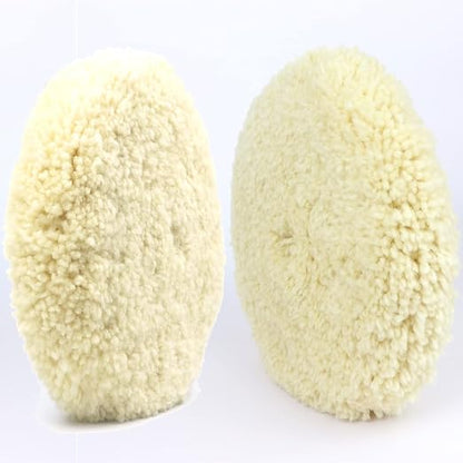 Woolous 7 Inch Double Sided Wool Buffing Pad 5/8-11 Thread Cars Boats Metal | 100% wool double-sided pad for cutting, compounding, polishing and buffing cars, boats, trucks, RVs and metal surfaces.