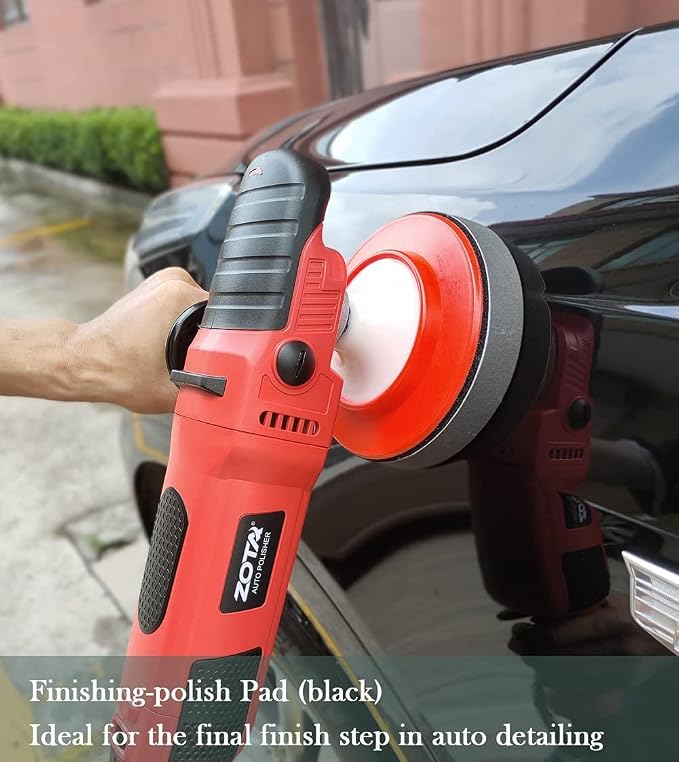 ZOTA Rotary Polisher, 1200W Double Torque 6-inch/7-inch Car Polisher, 6 Variable Speed 1100-3050RPM Buffer with Soft Start