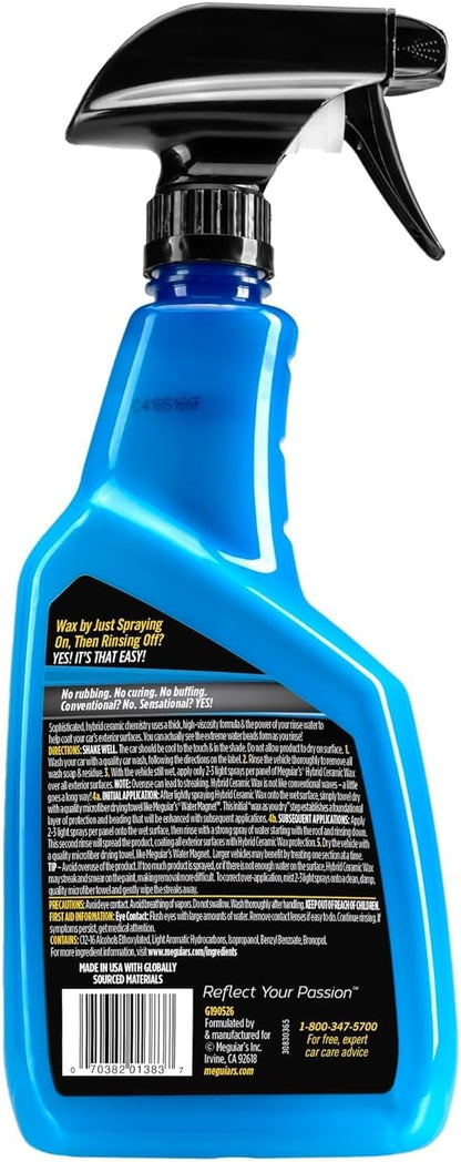 Meguiar's Hybrid Ceramic Wax, Easy-to-Use Spray Wax for Car Detailing with the Superior Protective Power of Advanced SiO2 Hybrid Barrier Technology, 26 Oz Spray Bottle (Pack of 6)