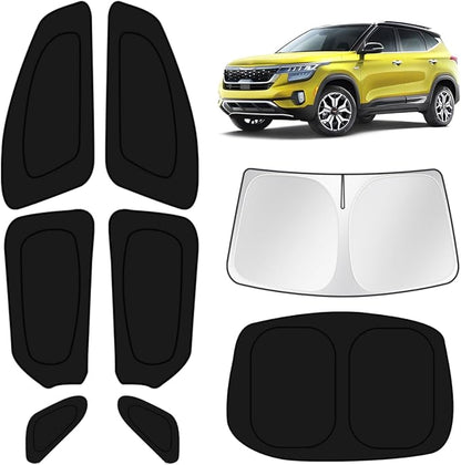 KUST Car Window Shades for Kia K5 EX 2021-2025 Windshield Sun Shade Side Window Cover UV Block Privacy Protection Accessories for Camping Blackout Rear Back Full Set 8PCS