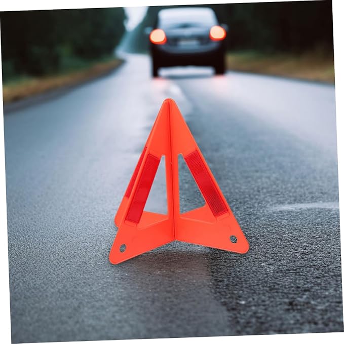 Luxshiny 5pcs Stable Portable Car Warning Rack Reflective Triangles Essential for Emergency Parking Safety