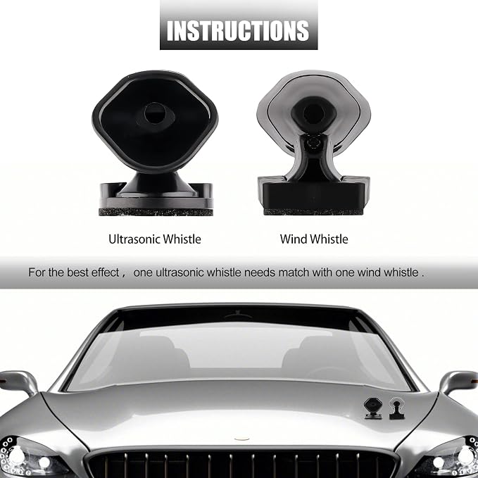 SAVITA 2pcs Auto Deer Whistles, Black Ultrasonic Car Deer Warning Whistles Self-adhesive Animals Alert Devices for Cars, Trucks and Motorcycles