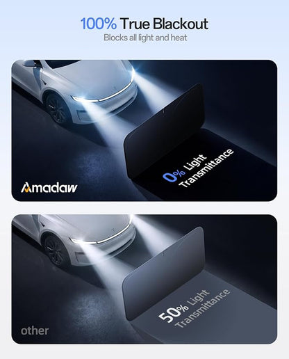 Windshield Sun Shade for Tesla Model Y 2020-2026 (Include Juniper), 100% UV Block & Heat Insulation, Custom Fit Sunshade, Foldable Car Sunshade with Storage Bag, Protect Interior Accessories