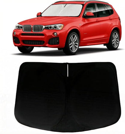 Windshield Sun Shade for BMW X3 2011-2017, Car Front Window Sunshade with 240T Sun Visor Protector Blocks UV Rays Heat Sun Shield Accessories