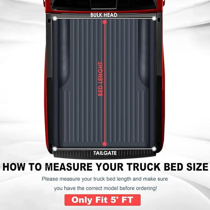 MOSTPLUS 5FT Tri-Fold Hard Fiberglass Truck Bed Tonneau Cover Compatible for 2024 2025 2026 Toyota Tacoma with Deck Rail System (Not for Trail Edition) On Top 60Inch