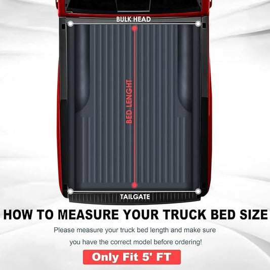 MOSTPLUS 5FT Tri-Fold Hard Fiberglass Truck Bed Tonneau Cover Compatible for 2024 2025 2026 Toyota Tacoma with Deck Rail System (Not for Trail Edition) On Top 60Inch
