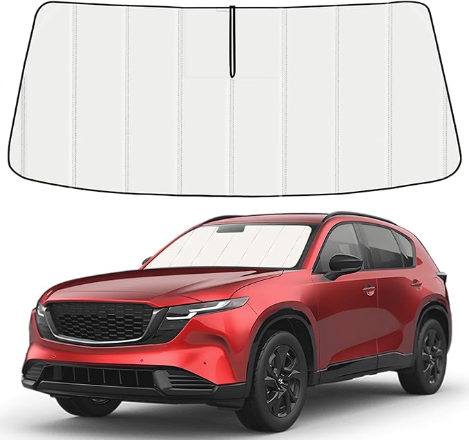 Windshield Sun Shade for Mazda CX-5 2017-2026, Front Window Visor Accessories, Folding Design Blocks Heat & UV Rays Maintain Cool Interior and Save Space